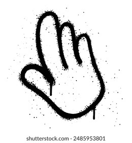 Graffiti spray waving hand isolated on white background