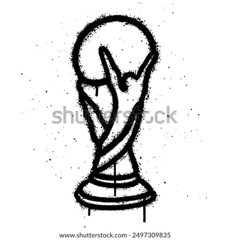 Graffiti spray world cup isolated on white background