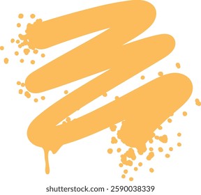 Graffiti spray yellow stroke vector illustration