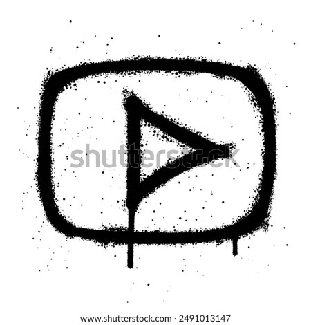 Graffiti spray youtube isolated on white background