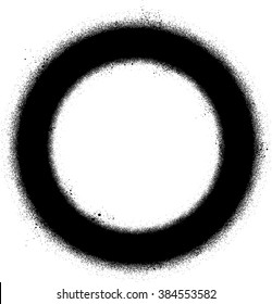 Graffiti Sprayed Circle Design Element In Black On White