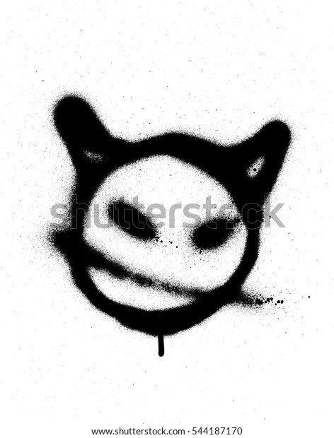 Graffiti Sprayed Devil Emoticon Black On Stock Vector (Royalty Free ...