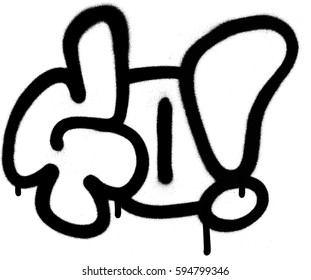 graffiti sprayed go word in black on white