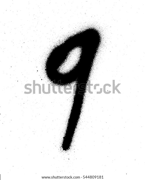 Graffiti Sprayed Number 9 Nine Black Stock Vector Royalty Free 544809181