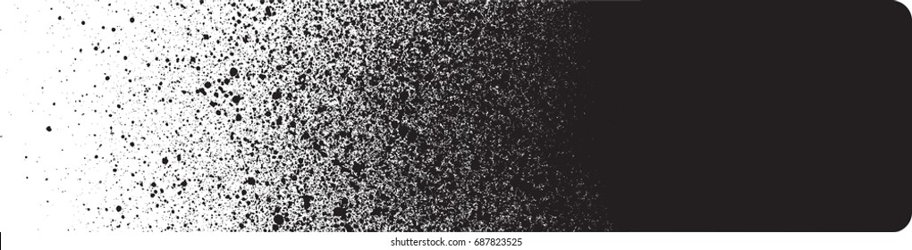 graffiti sprayed round corner banner in black over white