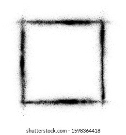 graffiti square frame sprayed in black over white