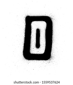 graffiti square o font sprayed in black over white