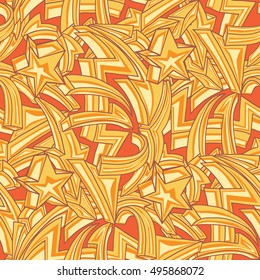 Graffiti stars and arrows seamless background