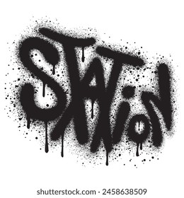 Graffiti station Word Sprayed isolated with a white background.