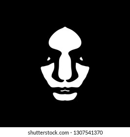 Graffiti stencil ethnic face. Ethnic face graffiti stencil face. Stencil art.
