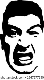 Graffiti Stencil Face Angry Young Man Stock Vector (Royalty Free ...