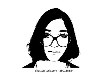 Graffiti stencil face on a white background. Vector art.