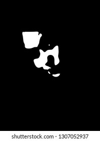 Graffiti stencil face of scary witch. Vector art.