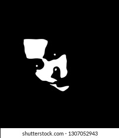 Graffiti stencil face of scary witch. Vector art.