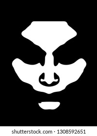 Graffiti stencil face of scary witch. Vector art.