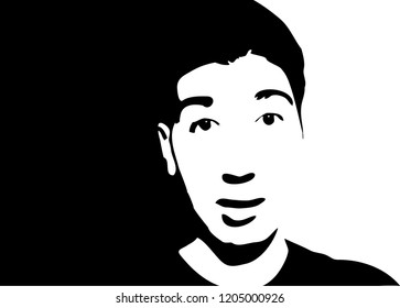 Graffiti Stencil Face Young Man Graffiti Stock Vector (Royalty Free ...