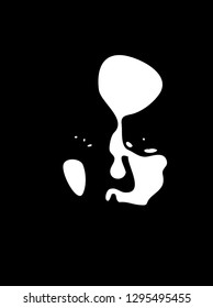 Graffiti stencil face. Young man graffiti stencil face. Stencil art