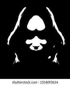 Graffiti stencil face. Young man graffiti stencil face. Stencil art.