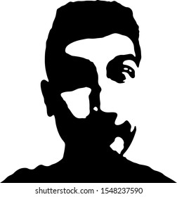 Graffiti Stencil Face Young Man Graffiti Stock Vector (Royalty Free ...