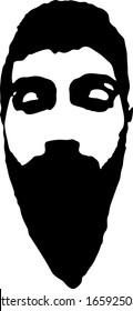 Cara de esténcil de graffiti. Cara de esténcil de graffiti de hombre joven. Arte vectorial.
