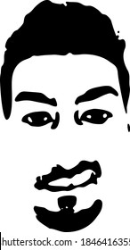 Graffiti Stencil Face Young Man Beard Stock Vector (Royalty Free ...