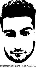 Graffiti Stencil Face Young Man Beard Stock Vector (Royalty Free ...