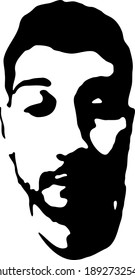 Graffiti Stencil Face Young Man Graffiti Stock Vector (Royalty Free ...