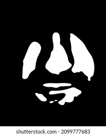 Graffiti stencil face. Joven con la cara de un esténcil de grafiti de barba. Arte vectorial.