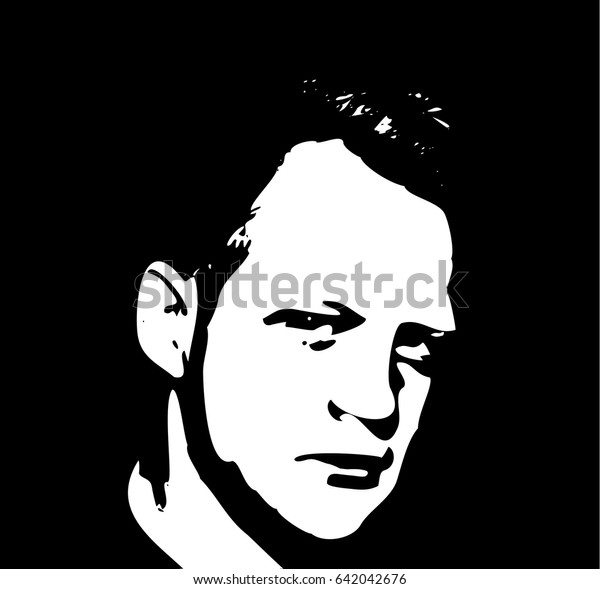 Graffiti Stencil Face Young Man Graffiti Stock Vector (Royalty Free) 642042676