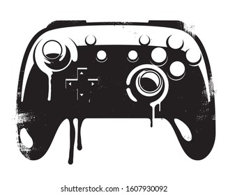 A Graffiti Stencil Illustration of a Game Controller