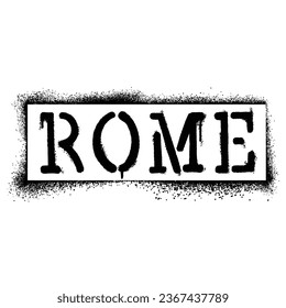 Graffiti stencil spray paint word Rome Isolated Vector