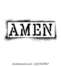 Graffiti esténcil pintura palabra Amen Vector aislado
