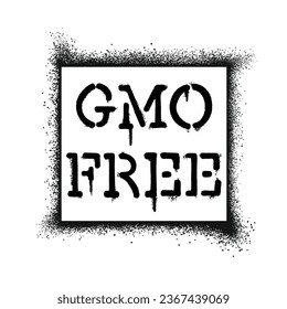 Graffiti stencil spray paint word Gmo Free Isolated Vector