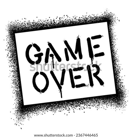 Graffiti stencil spray paint word Game Over Isolated Vector