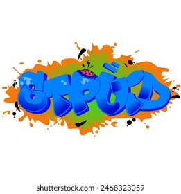 el graffiti con el estilo de graffiti "estúpido" se puede utilizar en diseños, ropa, carteles, Fondo de pantalla, etc