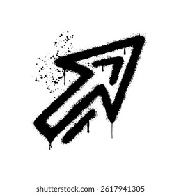 Graffiti style arrow icon illustration combined with white background