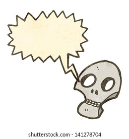 graffiti style cartoon shrieking skull