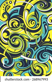 Graffiti style elegant background with floral swirls