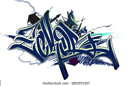 
graffiti style font composition with abstract background