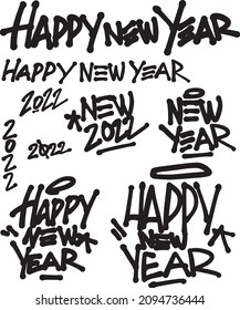 graffiti style font happy new year 2022