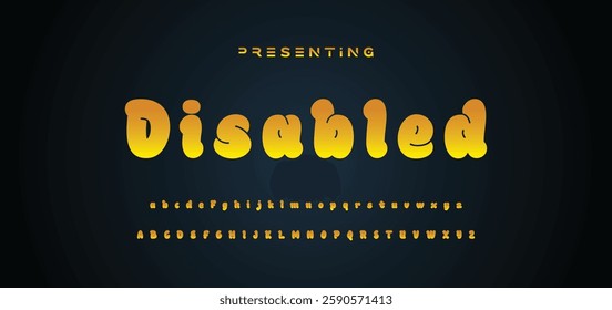 Graffiti style font. Orange and yellow colors vector alphabet