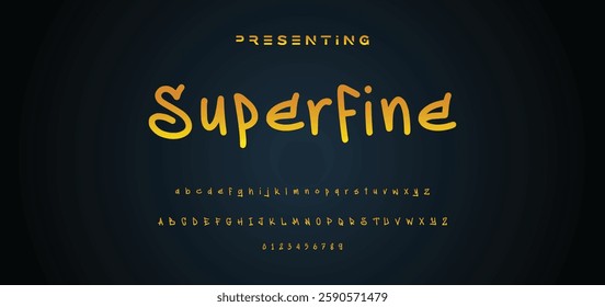 Graffiti style font. Orange and yellow colors vector alphabet