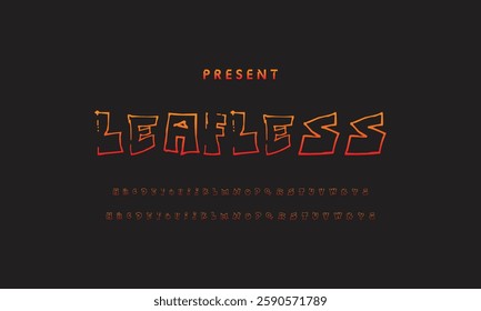 Graffiti style font. Orange and yellow colors vector alphabet