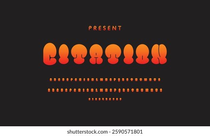 Graffiti style font. Orange and yellow colors vector alphabet