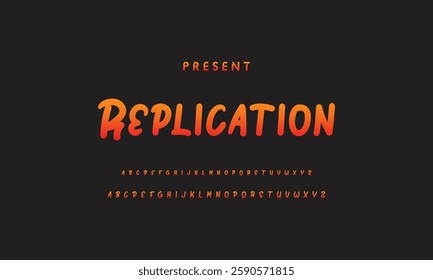 Graffiti style font. Orange and yellow colors vector alphabet