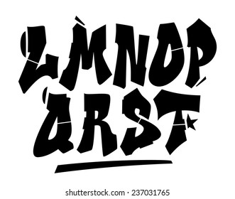 Graffiti style font type. Vector alphabet (part 2)