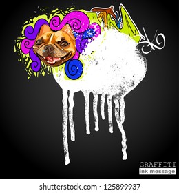 Graffiti style frame background. Urban grunge vector art