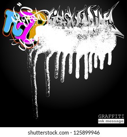 Graffiti style frame background. Urban grunge vector art