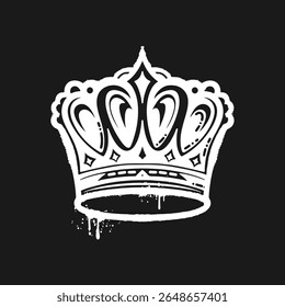 Estilo de Grafite Royal Crown Vetor Ilustração com Urban Grunge e Street Art