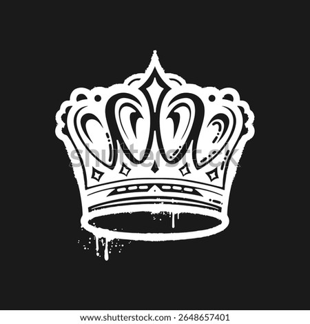 Graffiti Style Royal Crown Vector Illustration with Urban Grunge and Street Art